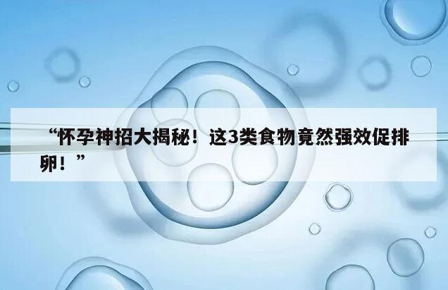 节食怀孕?强效促排卵食物帮你加速实现心愿