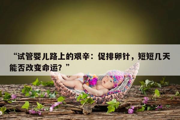 试管婴儿路上的艰辛：促排卵针，短短几天能否改变命运？