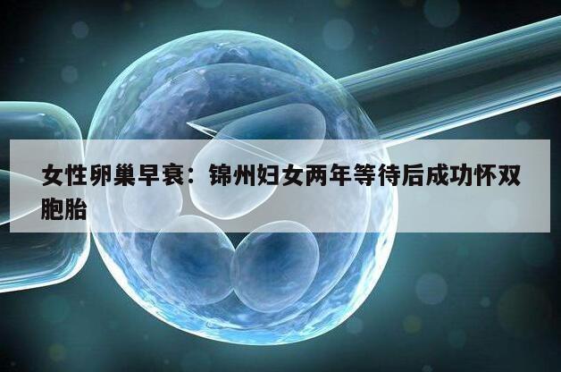 女性卵巢早衰：锦州妇女两年等待后成功怀双胞胎
