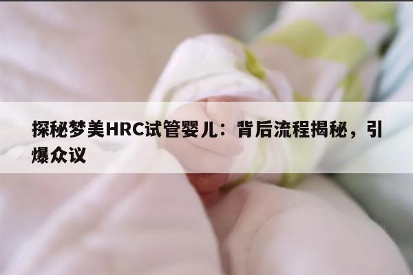 探秘梦美HRC试管婴儿:背后流程揭秘,引爆众议