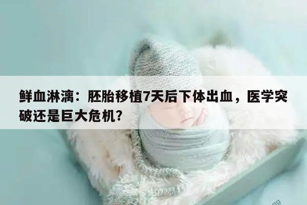 鲜血淋漓:胚胎移植7天后下体出血,医学突破还是巨大危机?