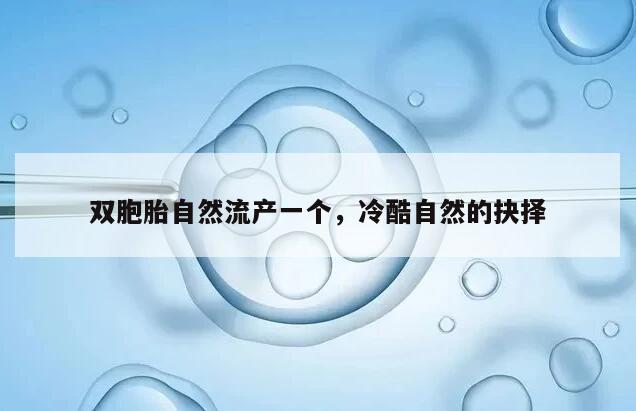 双胞胎自然流产一个，冷酷自然的抉择