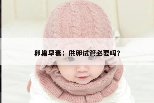 卵巢早衰与供卵试管:有必要吗?