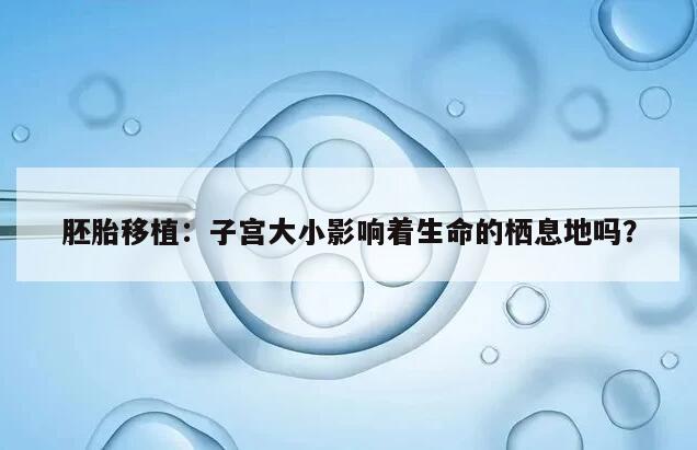 胚胎移植:子宫大小影响着生命的栖息地吗?