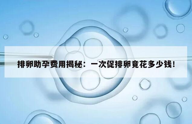 排卵助孕费用揭秘:一次促排卵竟花多少钱!