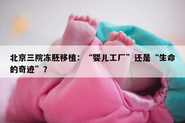 北京三院冻胚移植：“婴儿工厂”还是“生命的奇迹”？