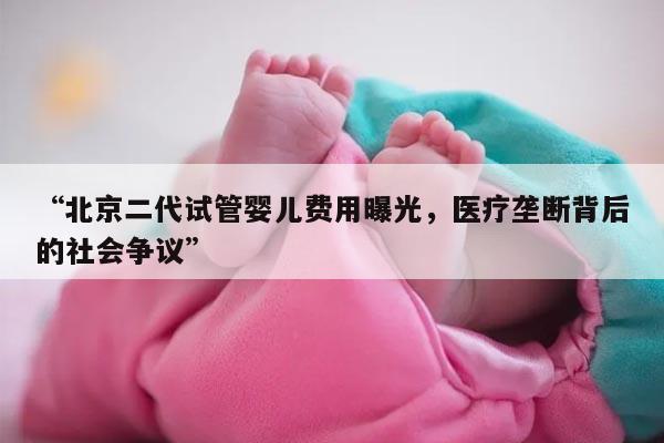 北京二代试管婴儿费用曝光，医疗垄断背后的社会争议