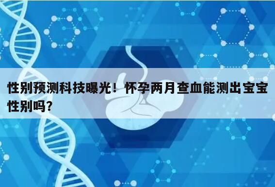 性别预测科技曝光!怀孕两月查血能测出宝宝性别吗?