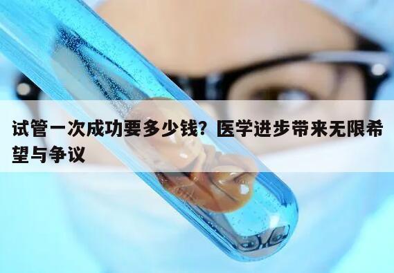 试管一次成功要多少钱？医学进步带来无限希望与争议