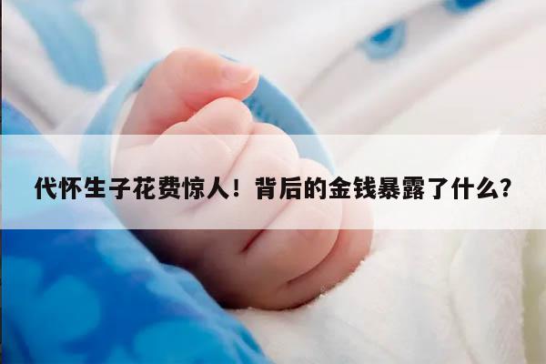 代怀生子花费惊人!背后的金钱暴露了什么?
