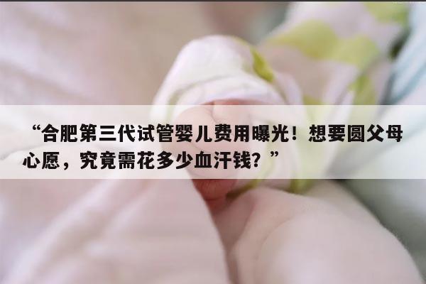 合肥第三代试管婴儿费用大概多少钱？