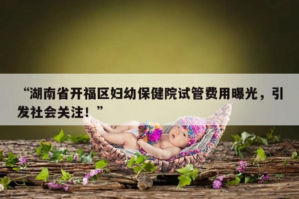 湖南省开福区妇幼保健院试管多少钱?