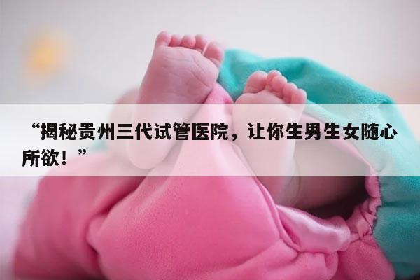 贵州能生男女的三代试管医院排名