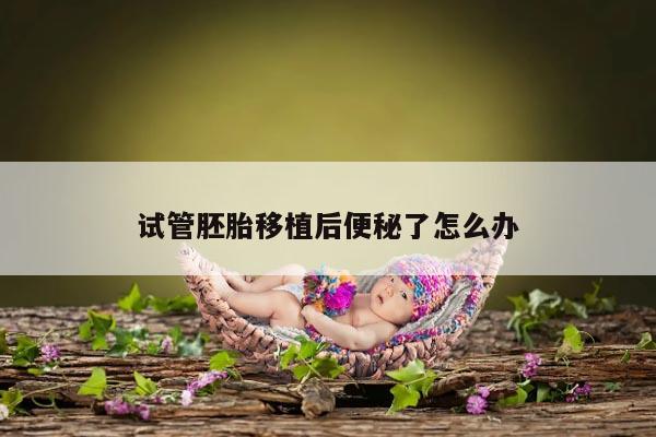 试管胚胎移植后便秘了怎么办？