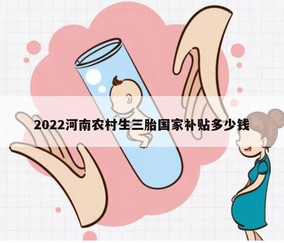 2022河南农村生三胎国家补贴多少钱