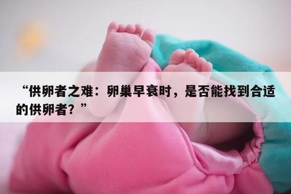 “供卵者之难：卵巢早衰时，是否能找到合适的供卵者？”