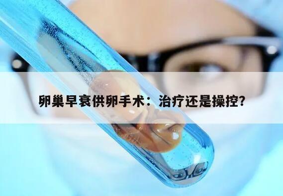 卵巢早衰供卵手术：治疗还是操控？