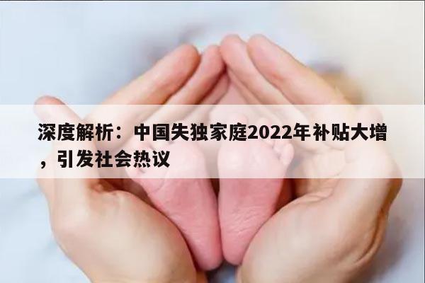 深度解析：中国失独家庭2022年补贴大增，引发社会热议