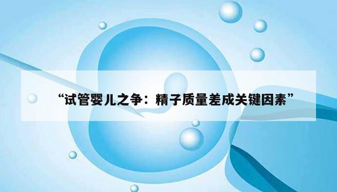 “试管婴儿之争:精子质量差成关键因素”