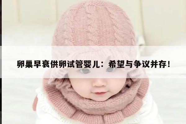 卵巢早衰供卵试管婴儿：希望与争议并存！