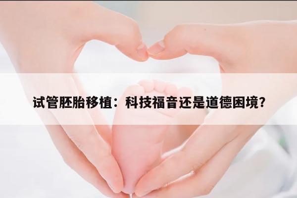 试管胚胎移植:科技福音还是道德困境?