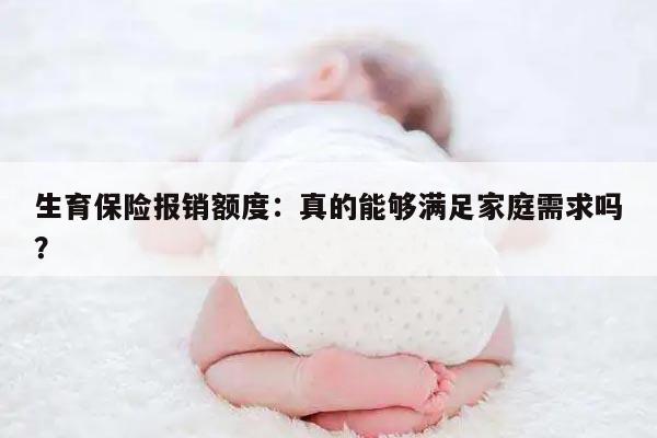 生育保险报销额度：真的能够满足家庭需求吗？