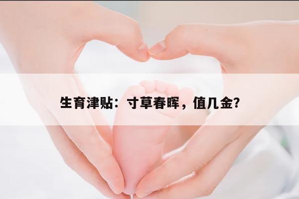生育津贴:寸草春晖,值几金?