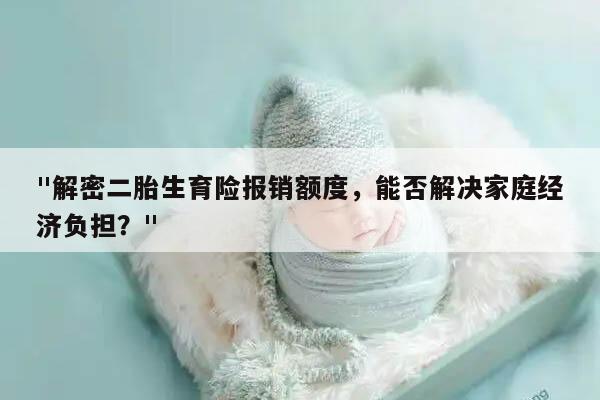 "解密二胎生育险报销额度，能否解决家庭经济负担？"