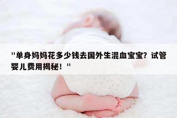 "单身妈妈花多少钱去国外生混血宝宝？试管婴儿费用揭秘！"