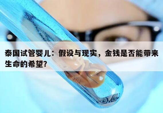 泰国试管婴儿：假设与现实，金钱是否能带来生命的希望？