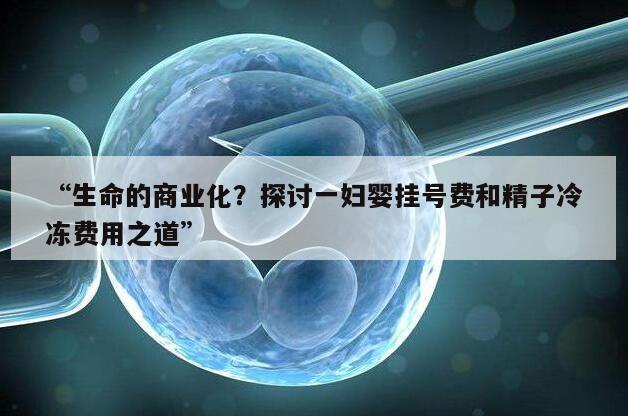 “生命的商业化？探讨一妇婴挂号费和精子冷冻费用之道”