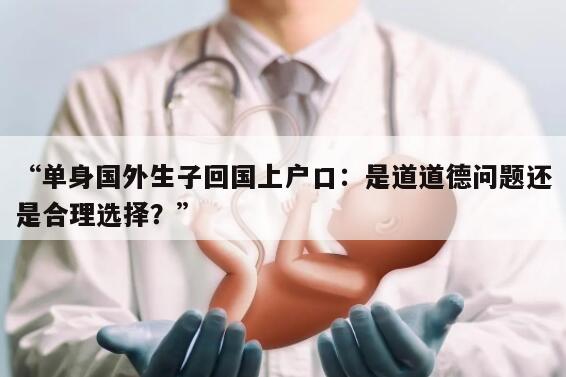 “单身国外生子回国上户口:是道道德问题还是合理选择?”