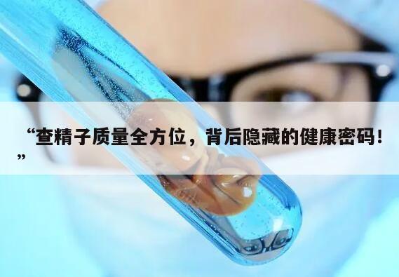 “查精子质量全方位,背后隐藏的健康密码!”