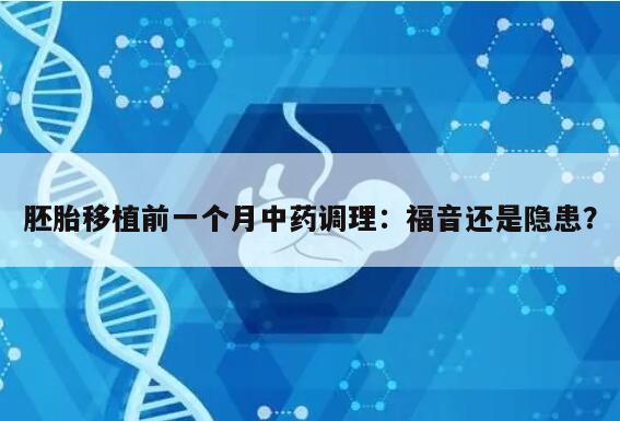胚胎移植前一个月中药调理:福音还是隐患?