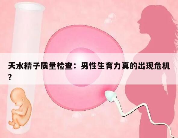 天水精子质量检查:男性生育力真的出现危机?