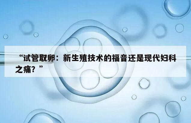 “试管取卵：新生殖技术的福音还是现代妇科之痛？”