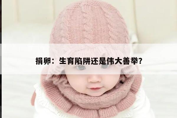 捐卵：生育陷阱还是伟大善举？