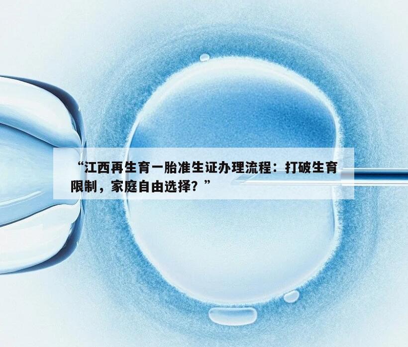 “江西再生育一胎准生证办理流程:打破生育限制,家庭自由选择?”