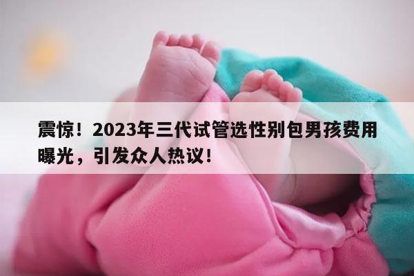 震惊！2023年三代试管选性别包男孩费用曝光，引发众人热议！