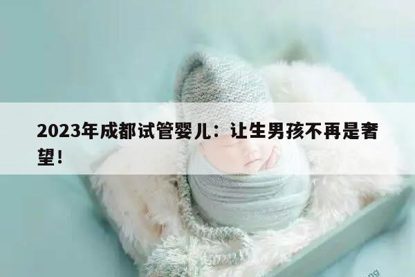 2023年成都试管婴儿:让生男孩不再是奢望!