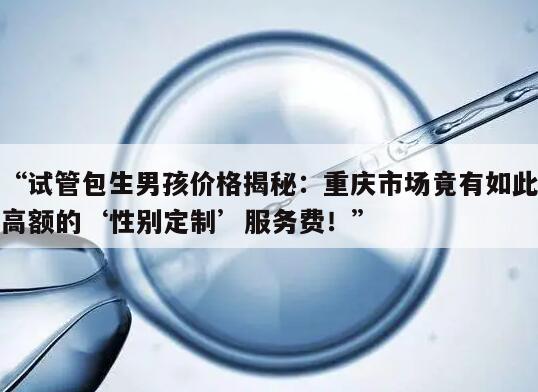 “试管包生男孩价格揭秘：重庆市场竟有如此高额的‘性别定制’服务费！”