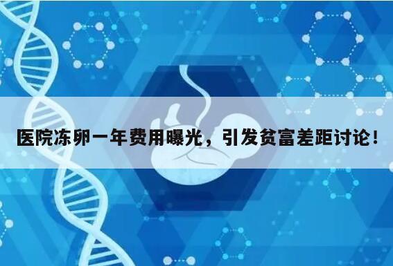 医院冻卵一年费用曝光,引发贫富差距讨论!