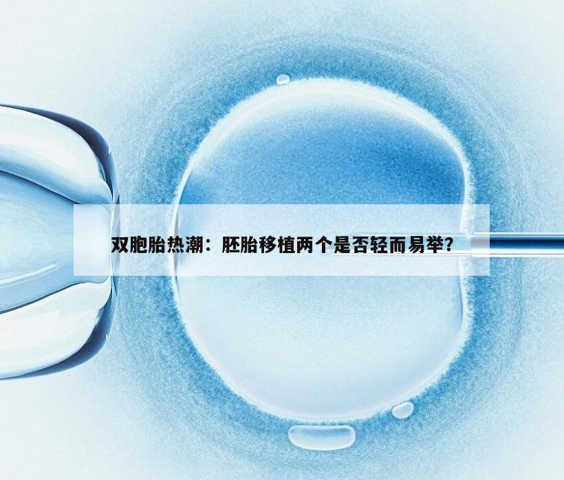 双胞胎热潮:胚胎移植两个是否轻而易举?