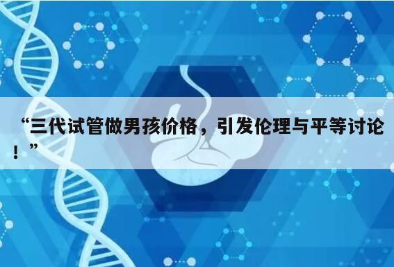 “三代试管做男孩价格，引发伦理与平等讨论！”