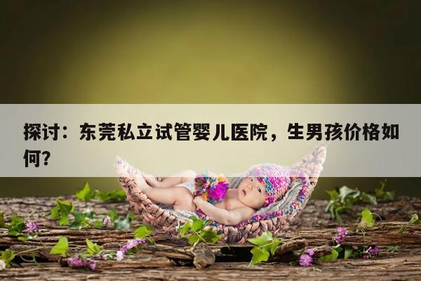 探讨:东莞私立试管婴儿医院,生男孩价格如何?