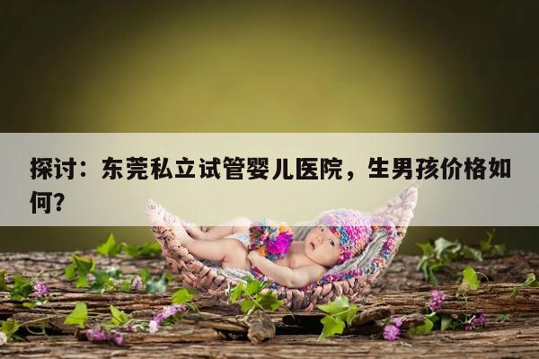 探讨：东莞私立试管婴儿医院，生男孩价格如何？