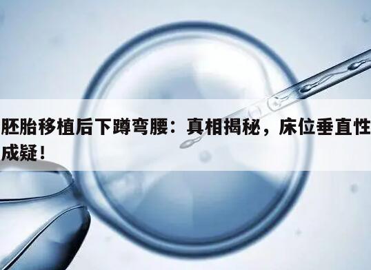 胚胎移植后下蹲弯腰:真相揭秘,床位垂直性成疑!