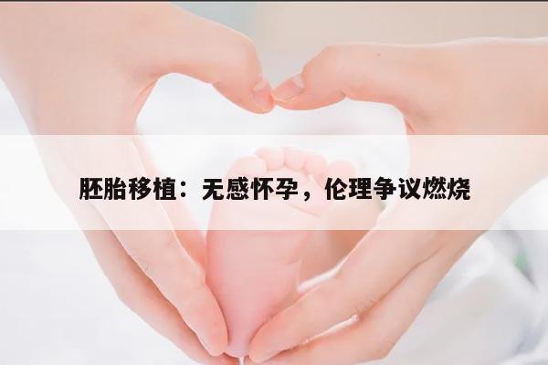 胚胎移植:无感怀孕,伦理争议燃烧