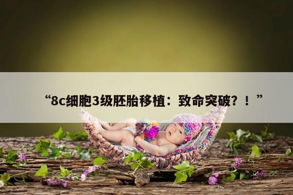 “8c细胞3级胚胎移植:致命突破?!”