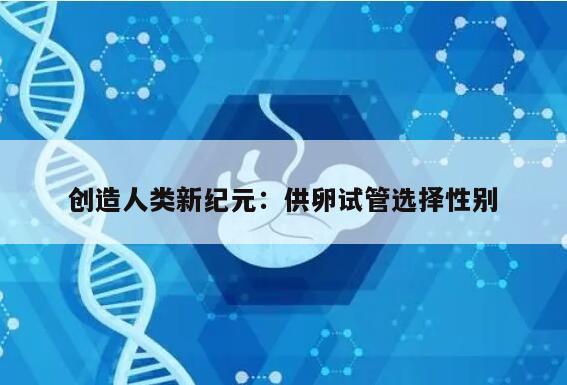 创造人类新纪元：供卵试管选择性别